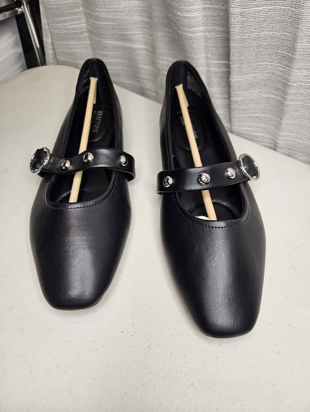 Kenneth Cole Reaction Women's Studded Maxi Maryjane Ballet Flats Sz 10 New Black - Picture 4 of 16